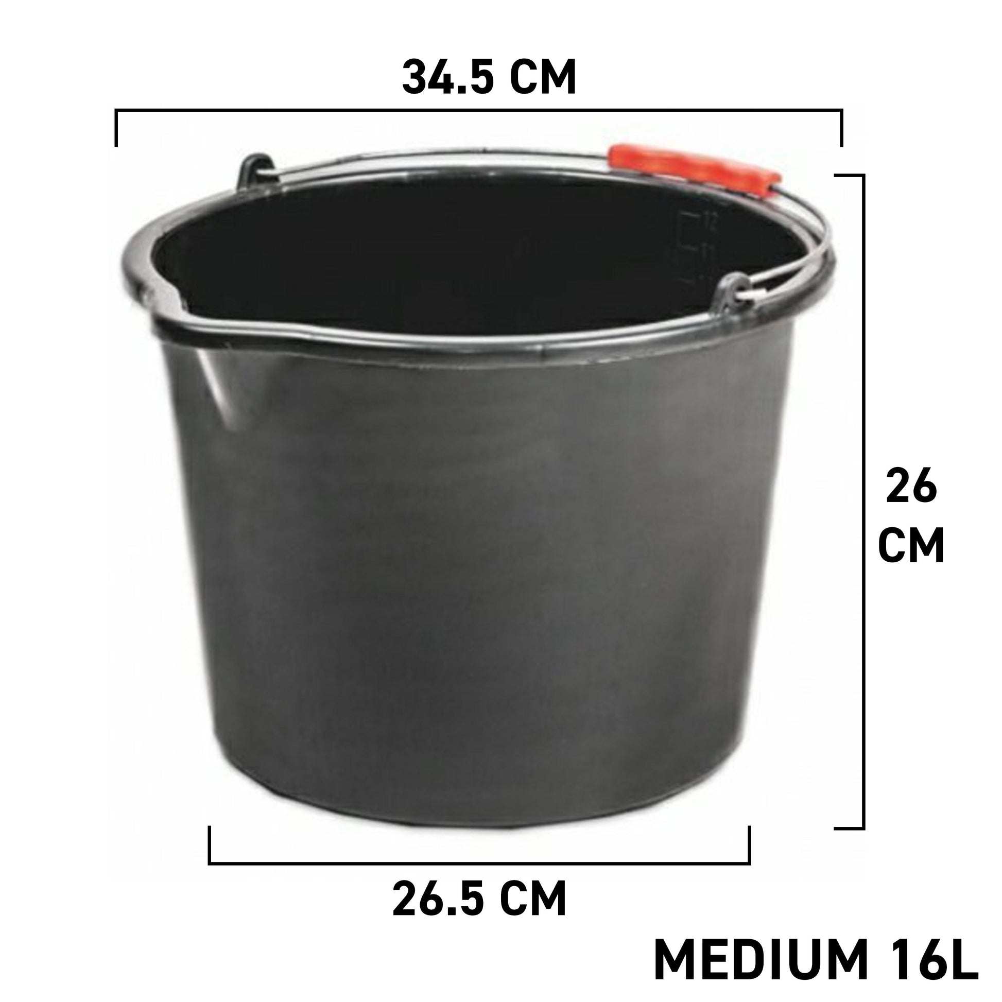 Black PP Bucket 16L - Best4Trade-Retail OTHER
