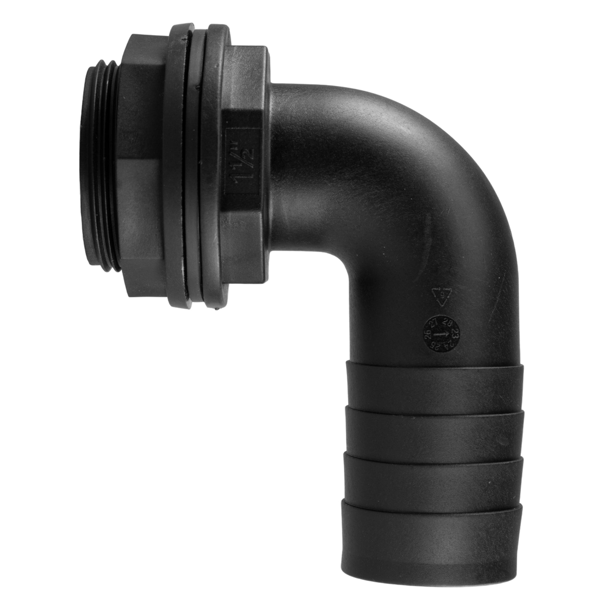 Tank Connector 90 Degree With Washer & Nut 2"BSPM - 1.25" Barb - Best4Trade-Retail Tech Hose & Fittings
