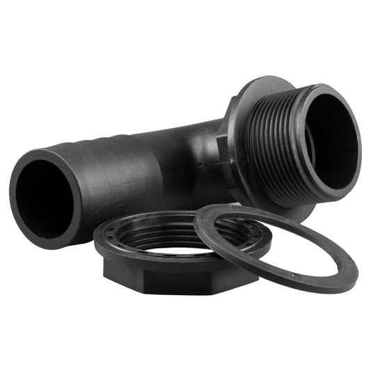 Tank Connector 90 Degree With Washer & Nut 2"BSPM - 1.25" Barb - Best4Trade-Retail Tech Hose & Fittings