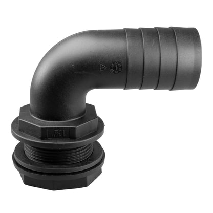 Tank Connector 90 Degree With Washer & Nut 1"BSPM - 1" Barb - Best4Trade-Retail Tech Hose & Fittings