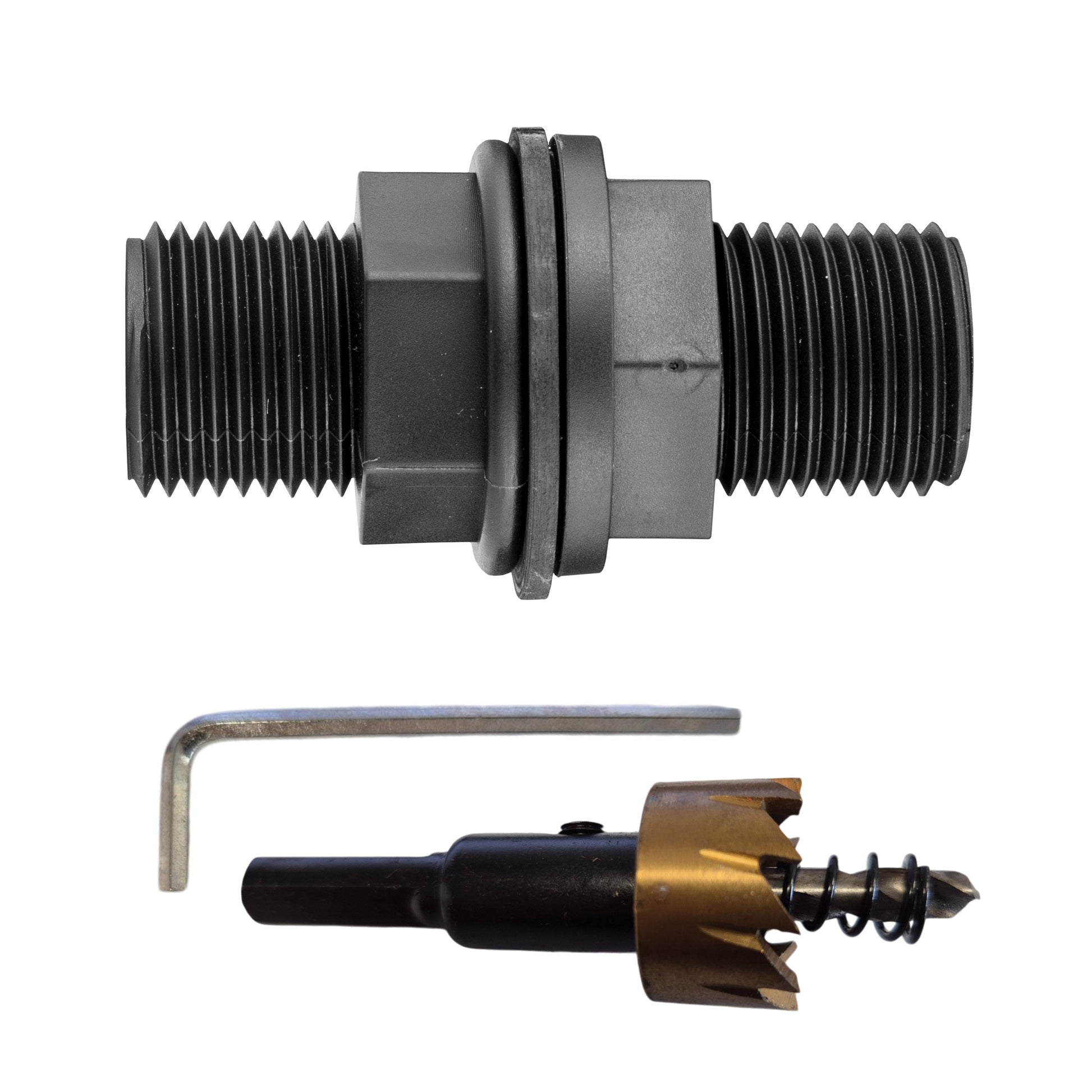 Tank Connector with Washer 1/2" BSPM and Drill Bit - Best4Trade-Retail Tech Hose & Fittings