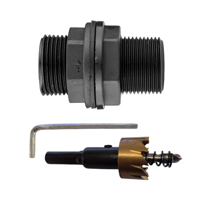 Tank Connector with Washer 1" BSPM and Drill Bit - Best4Trade-Retail Tech Hose & Fittings