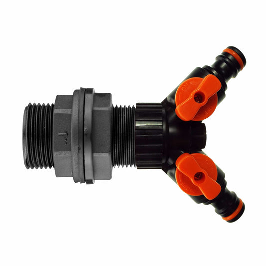 Water Butt 1” with Two Way Valved Splitter - Best4Trade-Retail Garden watering