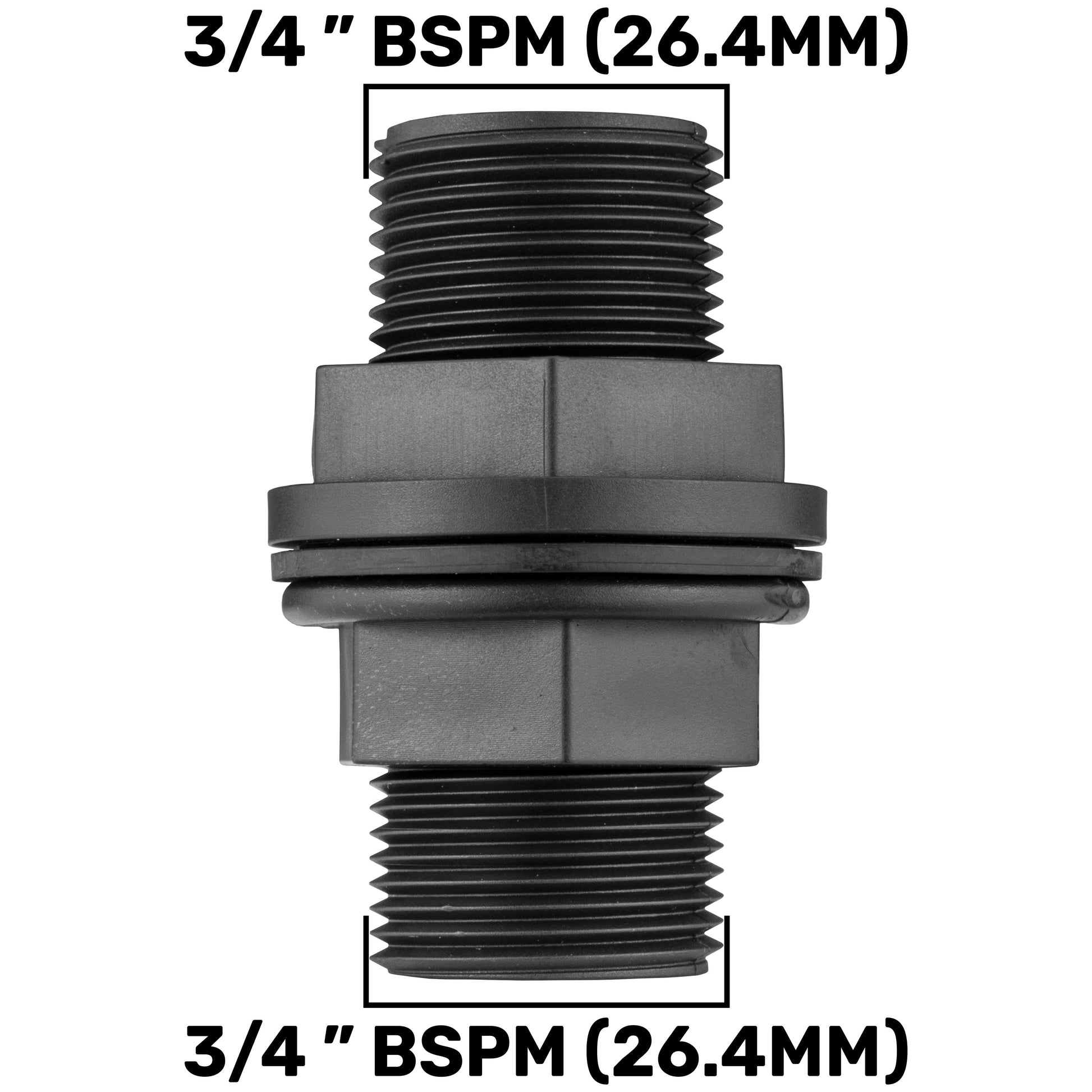 Water Butt Connector 3/4" BSP with BSPF-Quick Connect Valve & Hose Connector Black - Best4Trade-Retail Garden watering