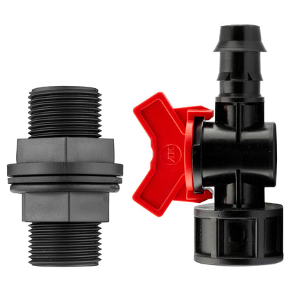 ¾” BSP Water Butt Fitting with 16mm Barb Irrigation Valve - Best4Trade-Retail Garden watering