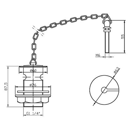 Basin Waste w/ Brass Plug & Link Chain - Bayswater