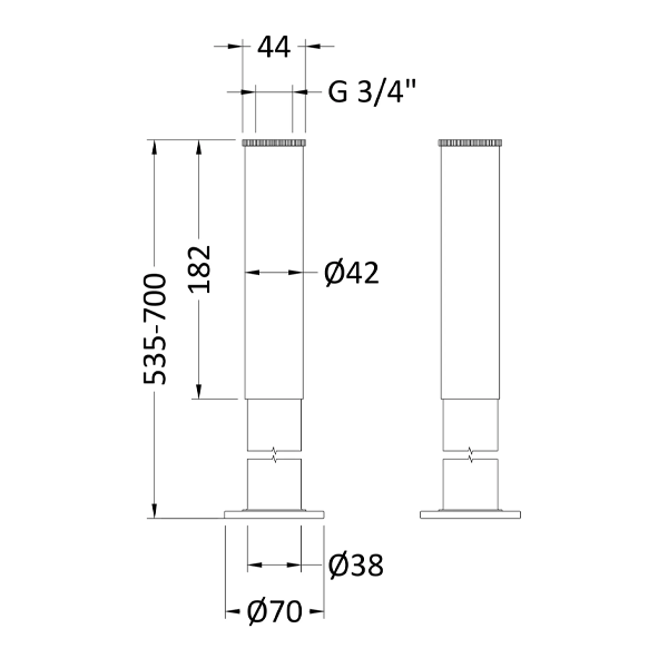 Bath Legs with Adjustable Shrouds - Bayswater Bathrooms