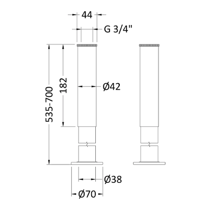 Bath Legs with Adjustable Shrouds - Bayswater Bathrooms