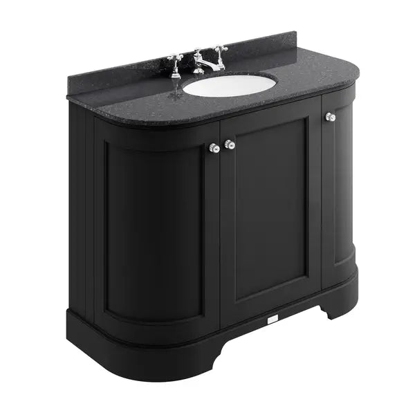 Matt Black Curved Basin Cabinet - All Sizes - Bayswater Bathrooms