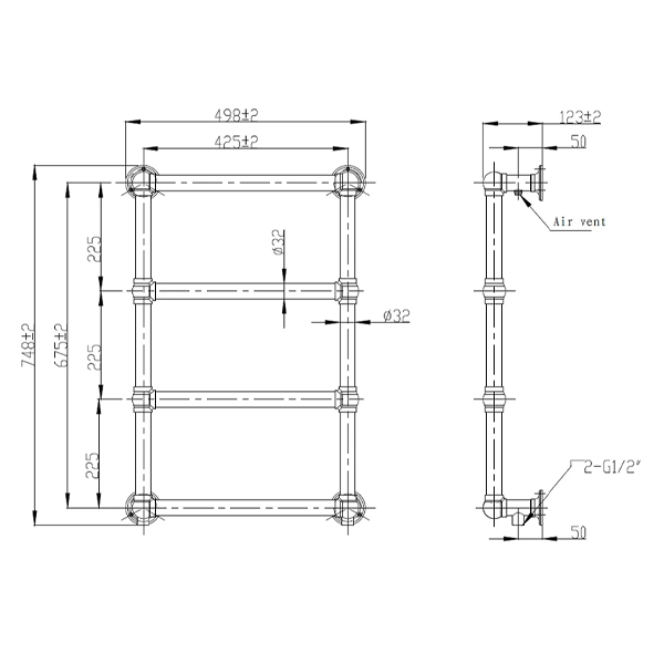Sophia Wall Mounted Towel Rail - Bayswater Bathrooms