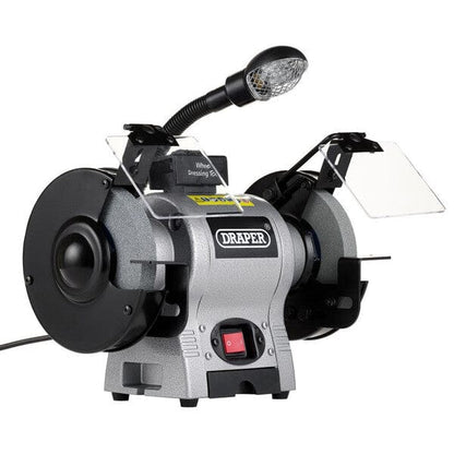 Bench Grinder with Worklight - 150mm - 370W - Draper