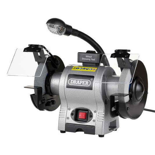 Bench Grinder with Worklight - 150mm - 370W - Draper