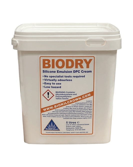 Biodry DPC Cream - 5L - Biokil Crown - DIY Refurb Damp Proofing