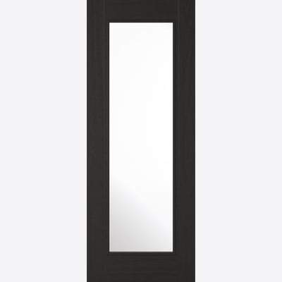 Deiz Charcoal Black Pre-Finished 1 Glazed Clear Light Panel Interior Door - 1981mm x 838mm - LPD Doors