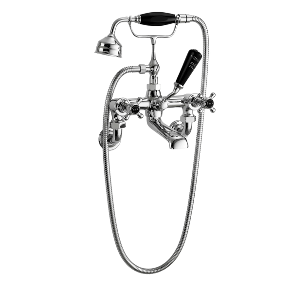 Black Hex Wall Mounted Bath Shower Mixer - Bayswater Bathrooms