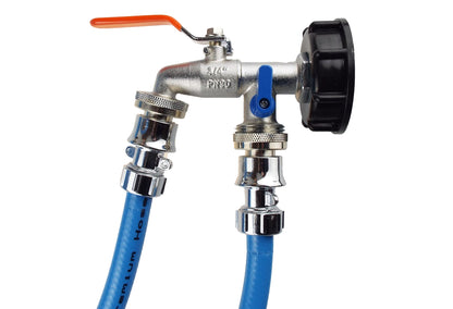 IBC 2” S60X6 Cap with Quick Connect Double Tap and Hose Connectors - Best4Trade-Retail