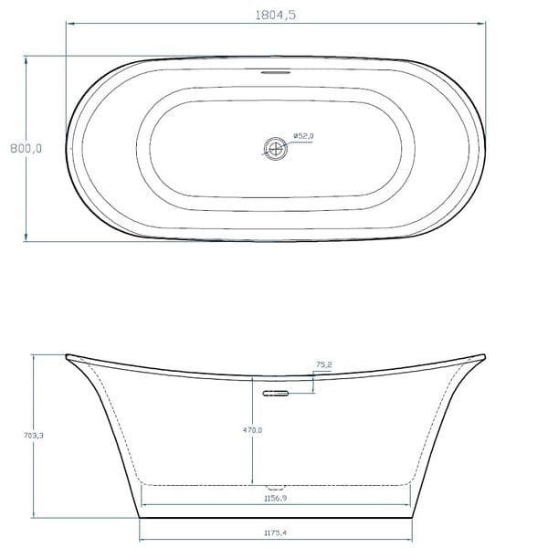 Bow Traditional Freestanding Double Ended Bath w/ Integrated Waste - All Colours - Aqua Bathrooms