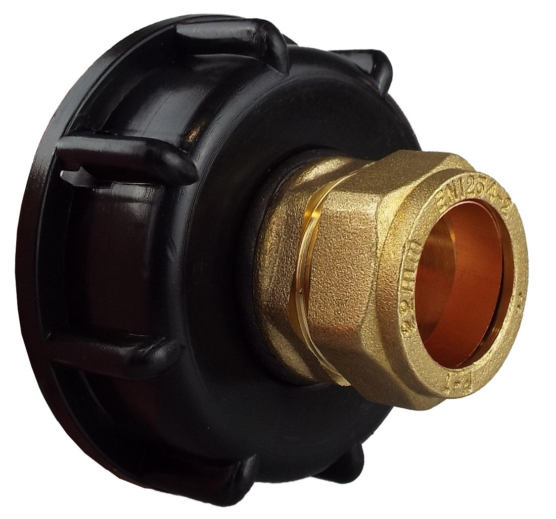 IBC 2” S60X6 Cap with Brass Compression Straight ¾” BSP – 22mm - Best4Trade-Retail