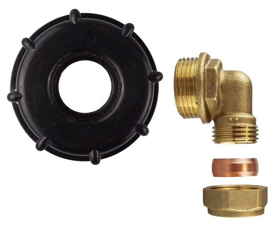 IBC 2” S60X6 Cap with Brass Compression Elbow 1” BSP – 28mm - Best4Trade-Retail
