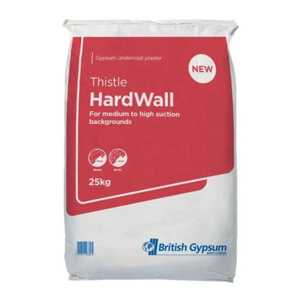 British Gypsum Thistle Hardwall Plaster 25Kg Bag - British Gypsum Plaster