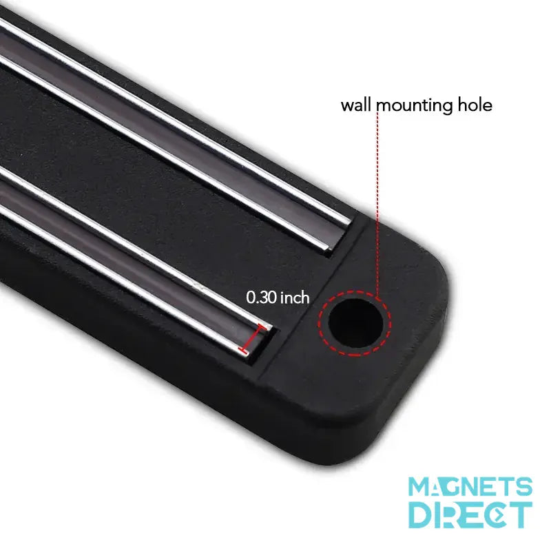 Magnetic Kitchen Knife Holder - Black - Magnets Direct