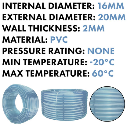 Clear PVC Pipe 16mm*20mm - Best4Trade-Retail Tech Hose & Fittings