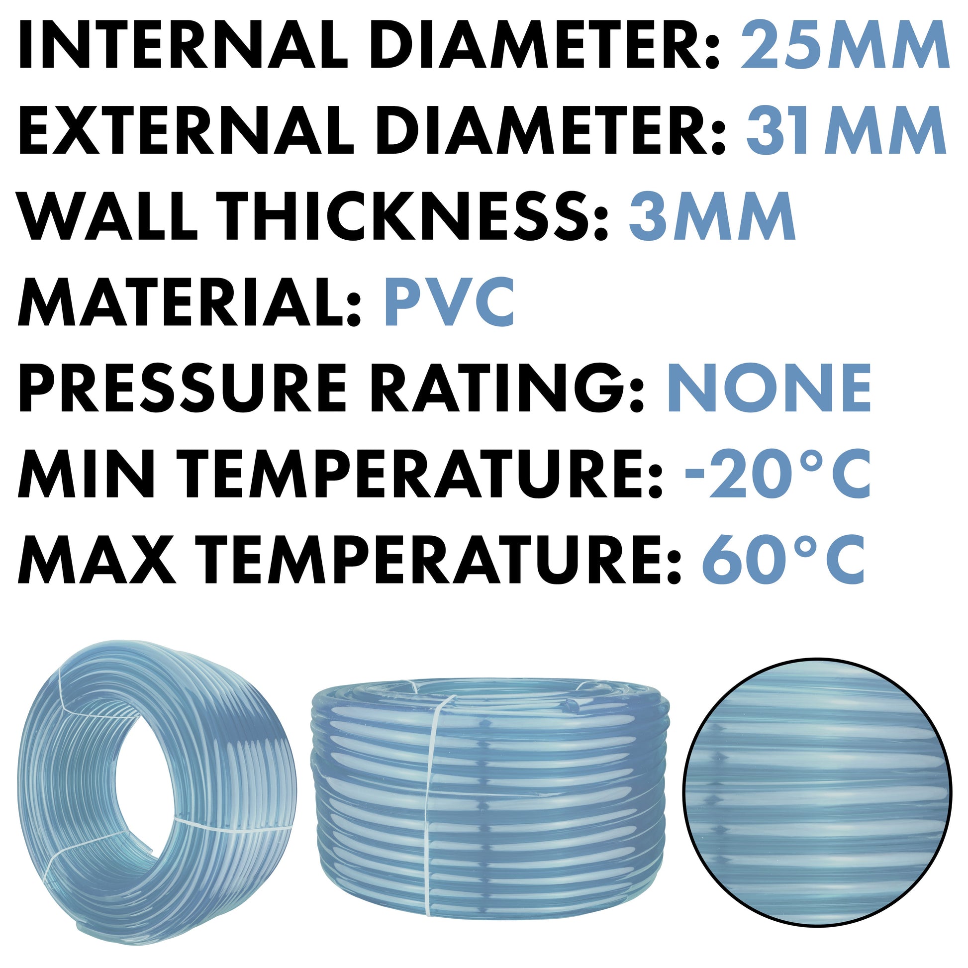 Clear PVC Pipe 25mm*31mm - Best4Trade-Retail Tech Hose & Fittings