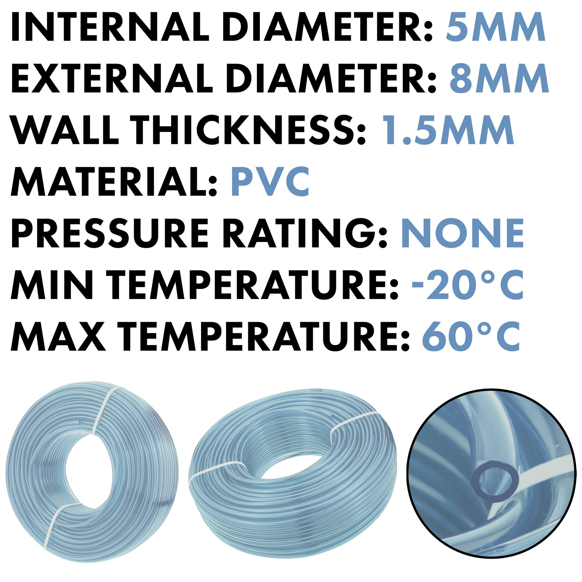 Clear PVC Pipe 5mm*8mm - Best4Trade-Retail Tech Hose & Fittings