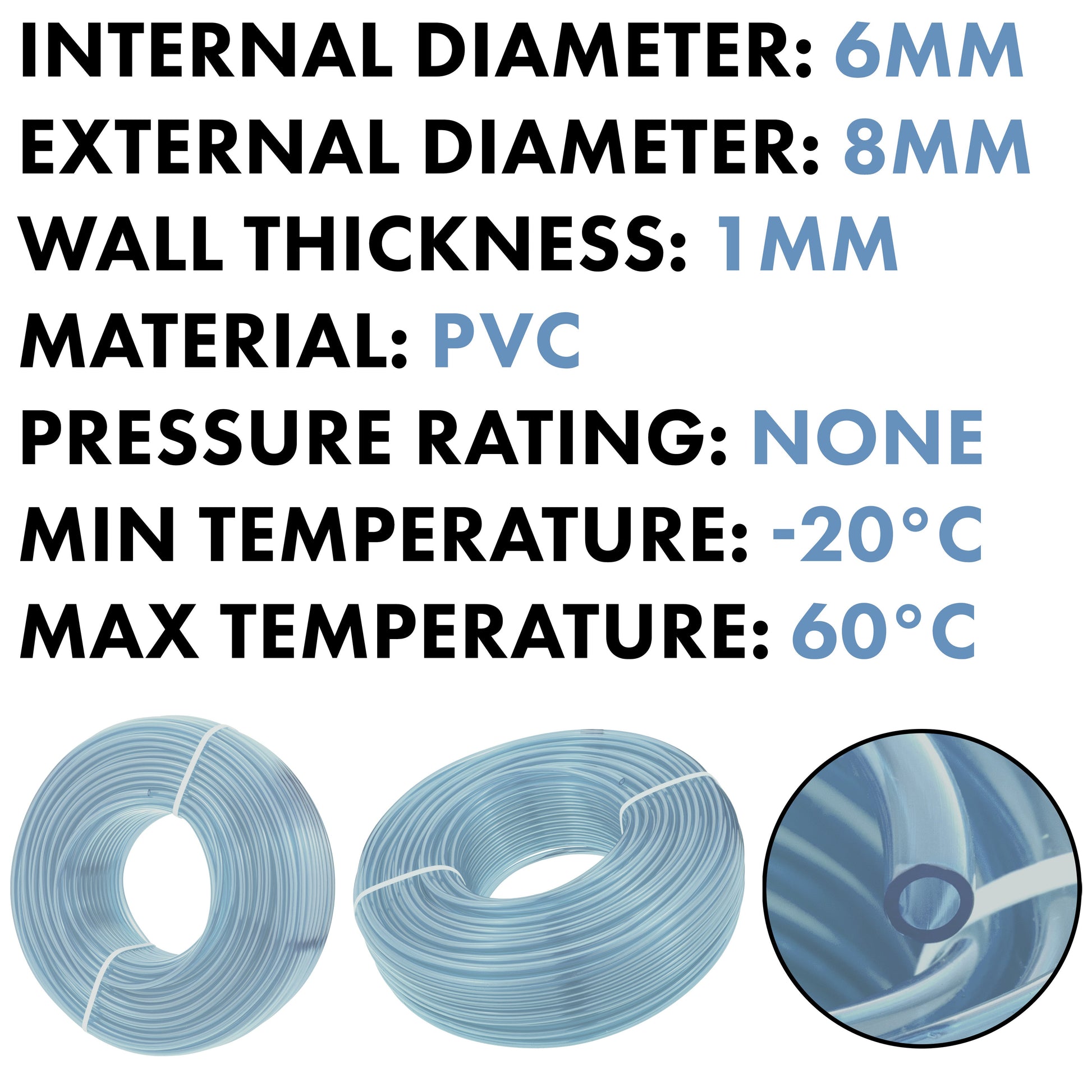 Clear PVC Pipe 6mm*8mm - Best4Trade-Retail Tech Hose & Fittings