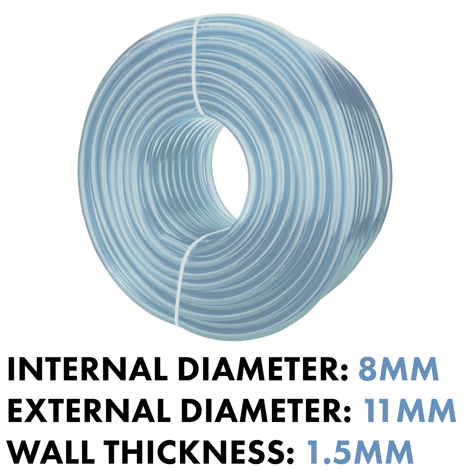 Clear PVC Pipe 8mm*11mm - Best4Trade-Retail Tech Hose & Fittings