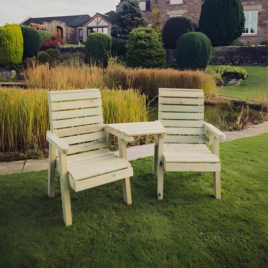 Churnet Valley Clover Love Seats with Angled Tray - Churnet Valley