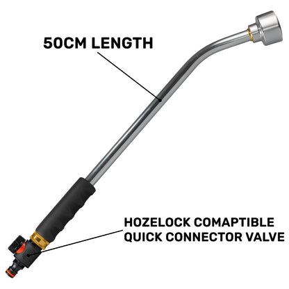 50cm Garden Watering Lance with Quick Connect Valve (Black) - Best4Trade-Retail Garden watering