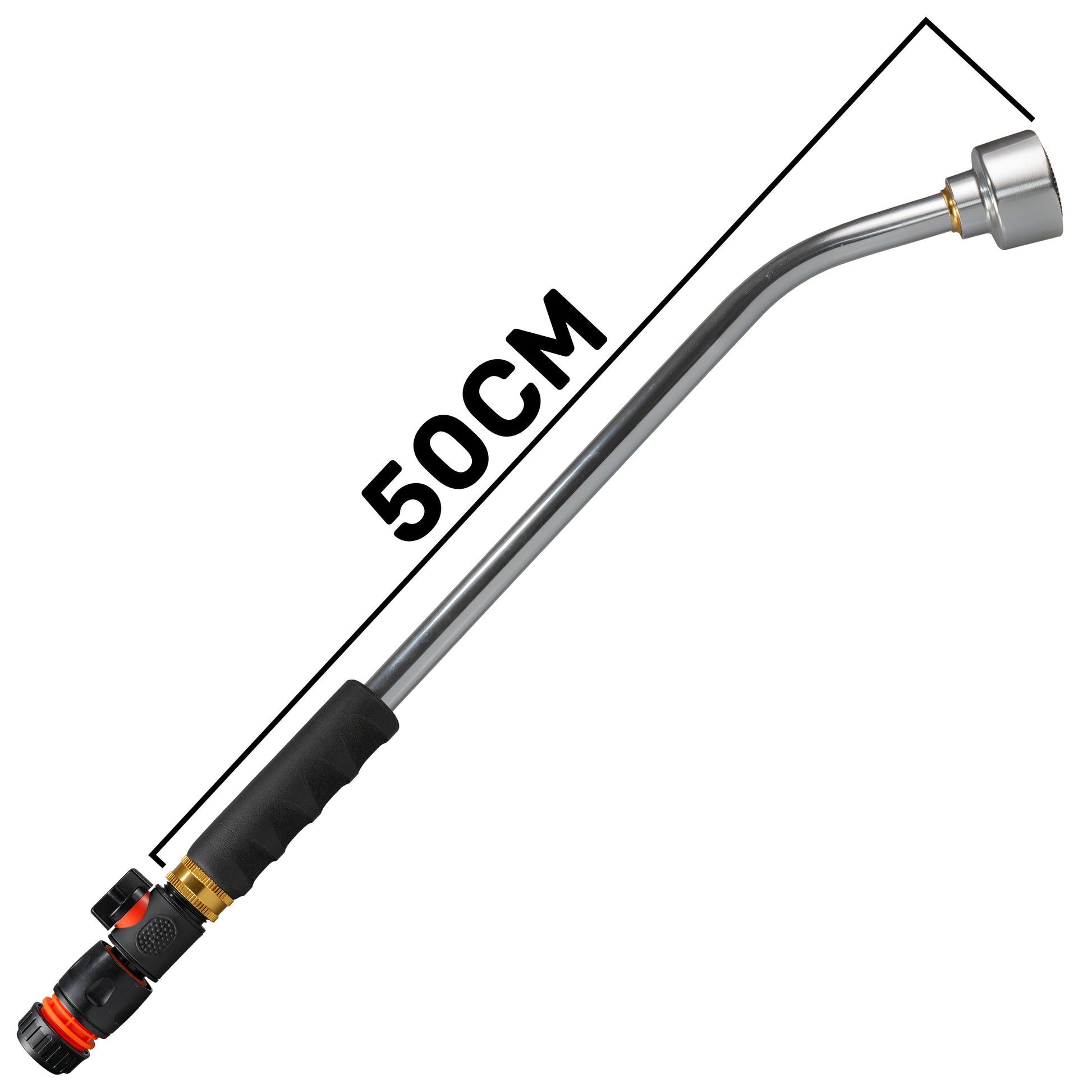 50cm Garden Watering Lance with Quick Connect Valve (Black) and Hose Connector - Best4Trade-Retail Garden watering