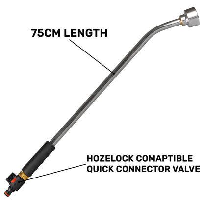 75cm Garden Watering Lance with Quick Connect Valve (Black) - Best4Trade-Retail Garden watering