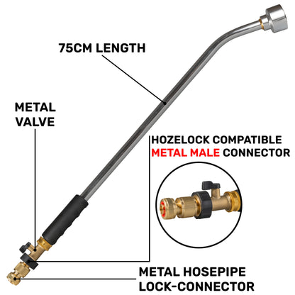 75cm Garden Watering Lance with Brass Valve and Quick Connect Hose Connector - Best4Trade-Retail Garden watering