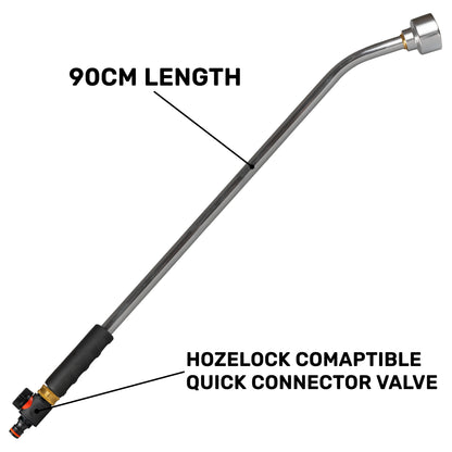 90cm Garden Watering Lance with Quick Connect Valve (Black) - Best4Trade-Retail Garden watering