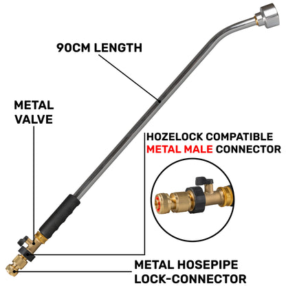 90cm Garden Watering Lance with Brass Valve and Quick Connect Hose Connector - Best4Trade-Retail Garden watering