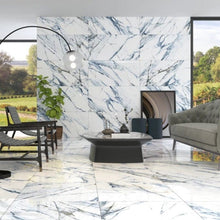 Load image into Gallery viewer, Calacatta Marble Effect 1200mm x 600mm - Gloss Aqua - Rino Tiles
