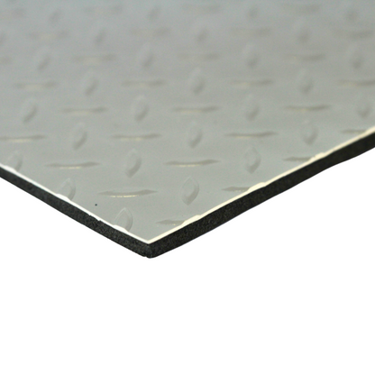 Floorflex Grey Camper Van Floor Soundproofing Checker 5mm PVC Mat + Foam