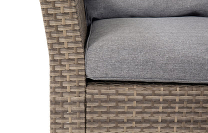 Chesterton Grey 5 Seater Corner Rattan Garden Sofa Lounge Set and Cover Bundle