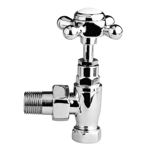 Chrome Angled Crosshead Radiator Valve - Bayswater valve