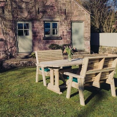 Churnet Valley Ergo 4 Seat Table Set 2 Benches - Churnet Valley