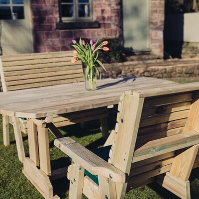 Churnet Valley Ergo 4 Seat Table Set 2 Benches - Churnet Valley
