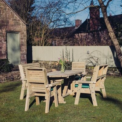 Churnet Valley Ergo 8 Seat Table Set 2 x 3 Seater Benches and 2 Chairs - Churnet Valley