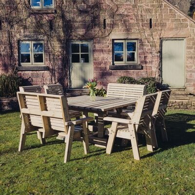 Churnet Valley Ergo 8 Seater Square Set 4 Benches - Churnet Valley