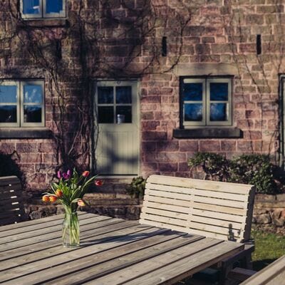 Churnet Valley Ergo 8 Seater Square Set 4 Chairs and 2 Benches - Churnet Valley