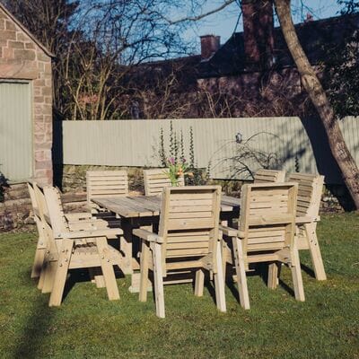 Churnet Valley Ergo 8 Seater Square Set 8 Chairs - Churnet Valley