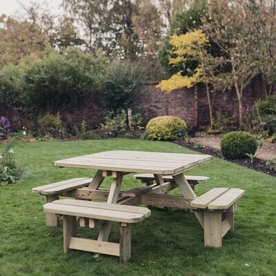 Churnet Valley Westwood Square 8 Seat Picnic Table - Churnet Valley