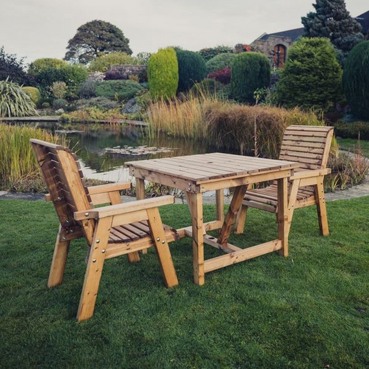 Churnet Valley 2 Seat Bistro Set 2 x Chairs 99cm Table - Churnet Valley