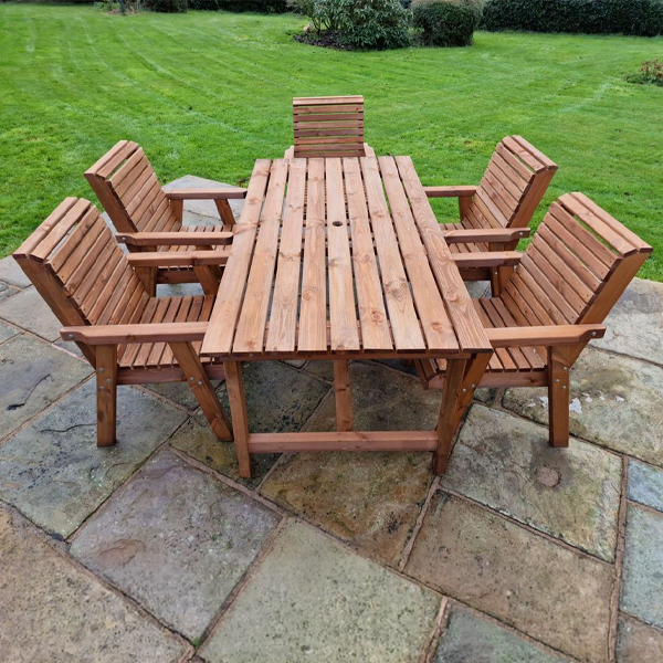 Churnet Valley 5 Seat Table Set 5 Chairs 179.5cm Table - Churnet Valley